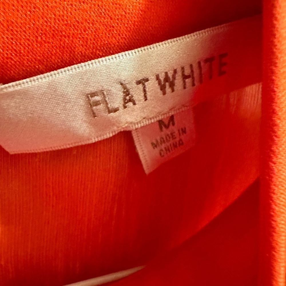Anthropologie Flat White Orange Bishop Sleeve Blouse Size Medium - Picture 4 of 6